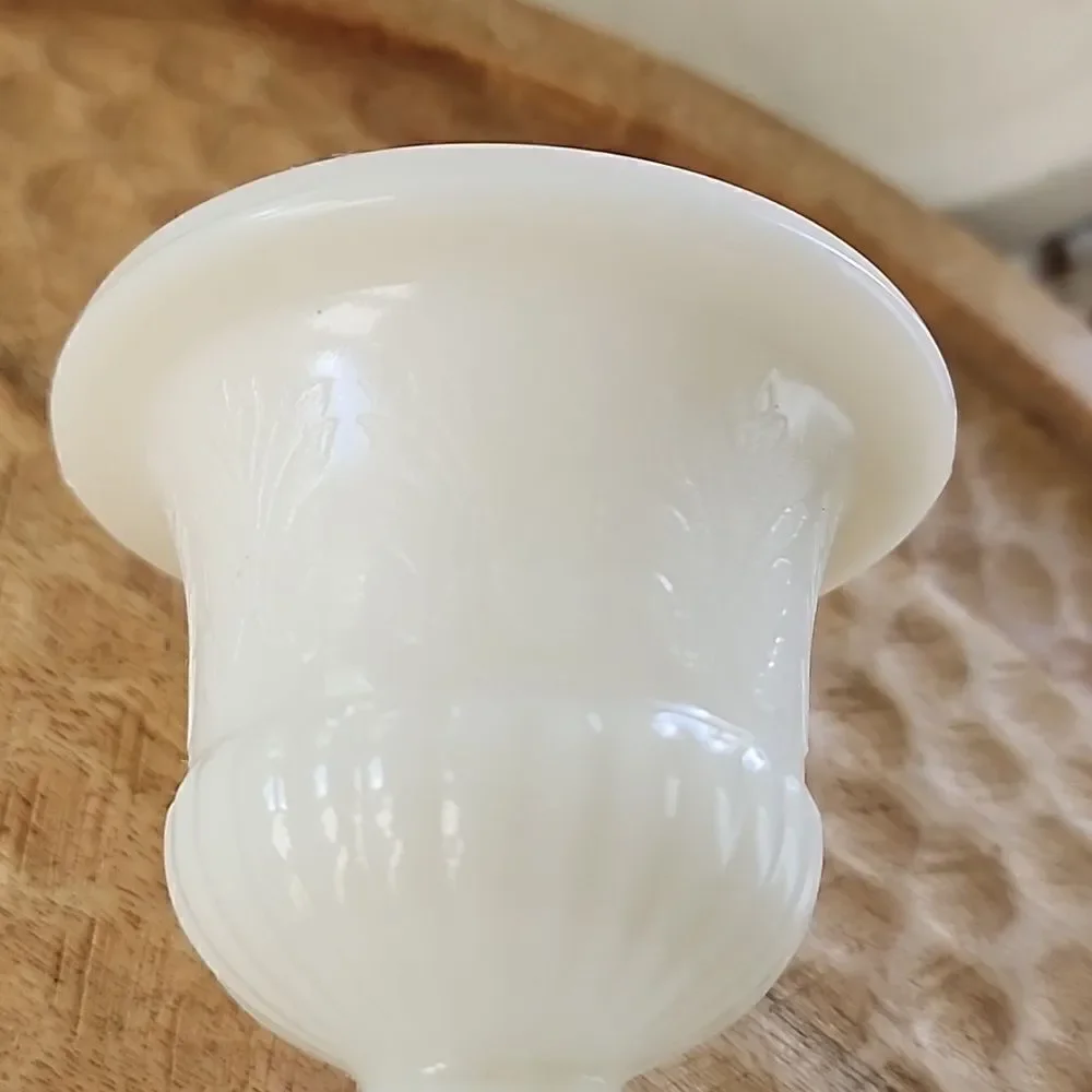 Vintage Milk Glass Akro Agate Mini Urn Shaped Custard Glass Coquette